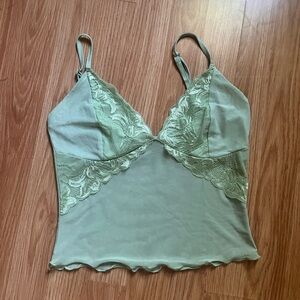 Green Lace Camisole Top